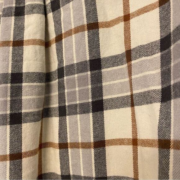 Eddie Bauer Cotton flannel Black gray plaid Long Sleeve button down shirt XLT - Picture 7 of 11